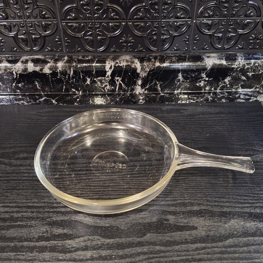 Vintage McKee Range-Tec Clear Glass Skillet, Glass Frying Pan, MCM Cookware